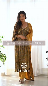 2.4K views · 36 reactions | Mehendi Magic ✨ Whether you're a minimalist maven or a boho babe, our printed Sharara Suit is the perfect blend of simplicity and statement! Say 'yes' to a Haldi look that's as unique as your vibe. Also available in a peacock blue colour. Product Code: ssrm0031530 #koskii #CelebrateInStyle #ethnic #festivesuit #salwarsuit #partywearsuit #sharara #FashionForward #mehendisuit #typesofbrides #mehendilook #mehendifit #ethnic | koskii | Facebook