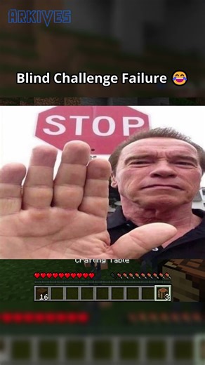Blind Challenge Failure 😂 | #gaming #fyp #minecraft #minecraftchallenge #gamingmeme