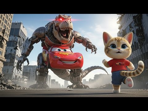 McQueen Transforms into T Rex! CAT's Rescue Mission 🚗🦖 | CAT RACING