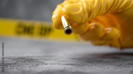 Evidence based procedures guide crime scene investigators as gloved hand collects bullet for forensic analysis, documentation, and crucial proof