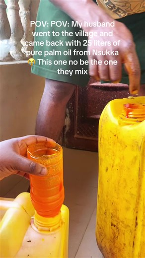 Husband Brings Home 25 Liters of Pure Palm Oil