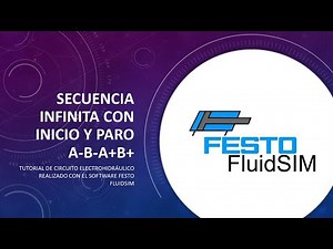 #Electrohidráulica #Festo #Tutorial #Fluidsim Secuencia A-B-A+B+ (Electrohidráulica)