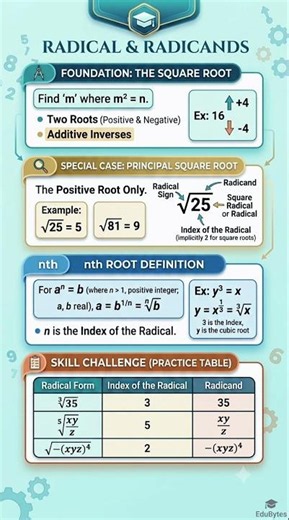 Square Root in 30 Seconds! 🤯 | Radical & Radicand Explained #Shorts