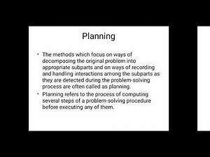 Artificial Intelligence: Introduction to Planning and Components of Planning