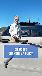 Can a flybridge yacht be truly sporty?�Yes—when its profile is as sleek as a coupé and the upper deck is lightweight in both style and structure. Add some bold red accents and it’s spot on. Cranchi’s new 67 shares the name of a previous model, but everything above deck has been reimagined—from the layout to the superstructure. The cockpit is impressively spacious, with the dining table and galley placed outdoors, then repeated inside with lounge, TV, and helm-side kitchen. Below deck: 3 or 4 cab