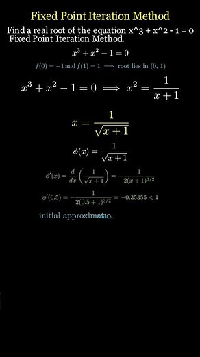 Root finding by fixed point iteration #rootfinding #nonlinearequations