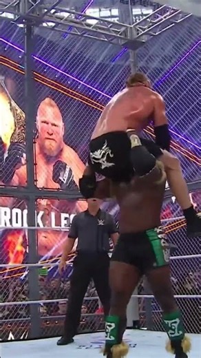 2-1. Oba Femi leaves Hell in a Cell with a HUGE victory over Brock Lesnar ⛓️🔥 #SummerSlam