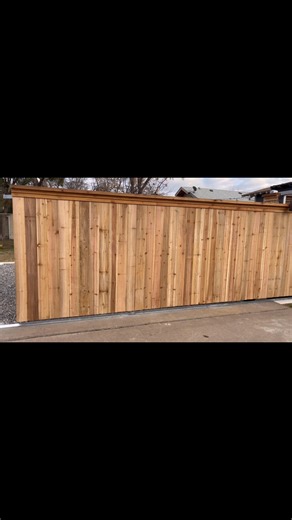 22’ Electric, Cedar, Slide Gate #custom #galvanizedsteel #welding #outdoorliving | Carlson Fence & Construction, LLC.