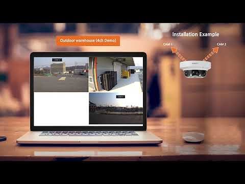 Wisenet P series 2MP/5MP Motorized PTRZ 4CH Multi-Directional Camera