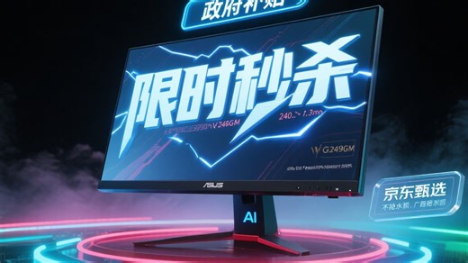 华硕VG249QM电竞屏：240Hz 3ms疾速响应，G-Sync FreeSync防撕裂，99% sRGB广色域，游戏玩家的冬日制胜利器