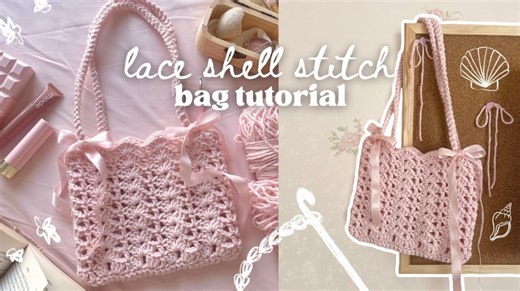 How to make the cutest mesh bag (any size!) using the lace shell crochet pattern