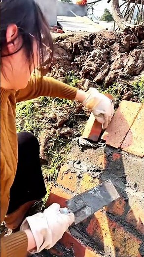 Building a Curved Brick Retaining Wall #shorts