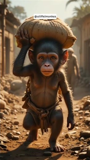 “The Monkey’s Hard Work and Sadness #EmotionalStory #MonkeyStory #3DAnimation #SadStory