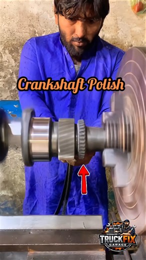Satisfying Crankshaft Polish 💎 #truck #engine #crankshaft #mechanic #polish #trending #viral #skills