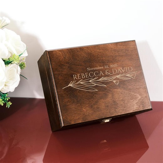Personalized Wooden Keepsake Box – Engraved Wedding Memory Box - Etsy