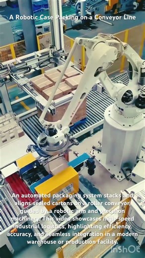 Automated Robotic Palletizing System in a Warehouse#automobile#robot t