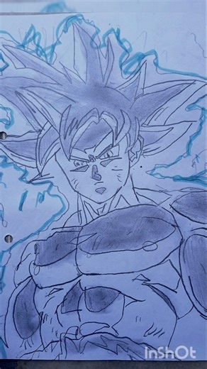 Ultra Instinct Goku Drawing 🔥 Anime Transformation Art | Dragon Ball UI Goku #Shorts”