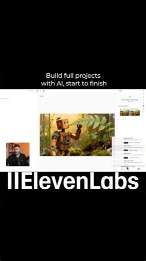 Build full projects with AI, start to finish‪@elevenlabsio‬
