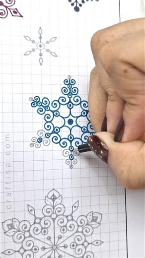 Snowflake Patterns ❄️ #shorts #christmas #snowflakes #mandala #diy #art #relaxing