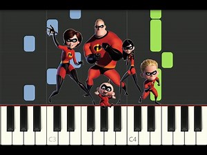 piano tutorial "THE INCREDIBLES" main theme, Pixar, Disney, 2004, with free sheet music (pdf)