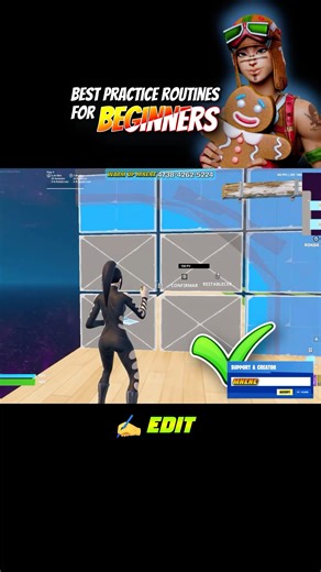 BEST PRACTICE ROUTINES FOR BEGINNERS✍️✅ #fortnitepractice #fortnitemap #fortnitebeginner
