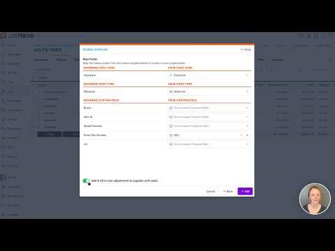 Supplier Cost Adjustment for Tax & Overhead