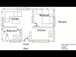 Drawing the floor plan of a house.