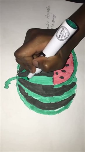 Waterwelon drawing #watermelon #fruitdrawing #howtodraw #colouring #art #sketch