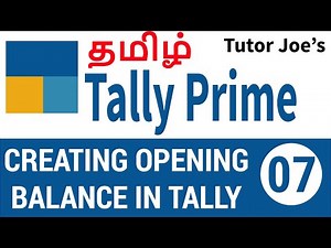 Creating Opening Balance in Tally Prime | Tally Prime Tutorial in Tamil