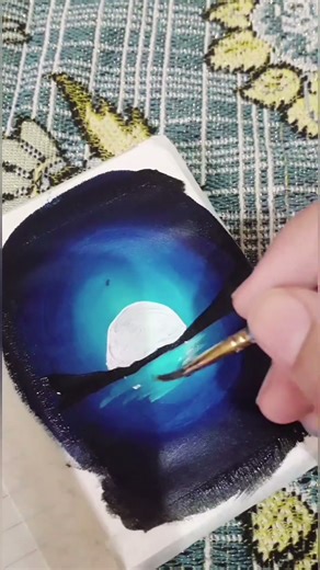 blue moon seascape painting
