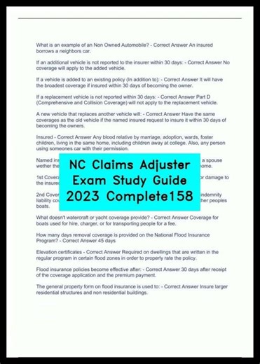 NC Claims Adjuster Exam Study Guide 2023 Complete158 video