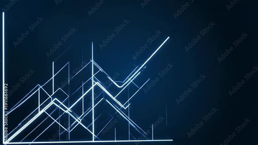 Graphical representation of data trends and statistics in a digital format from a front viewpoint