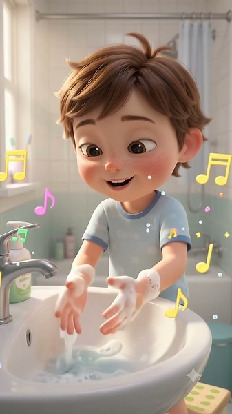 🥁 Handwashing Song for Kids | Wash Drum! 👐🧼 | Clap, Rub & Rinse #Shorts #happyrhythmland #baby