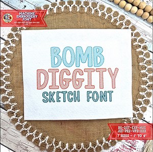 Bomb Diggity Sketch Machine Embroidery Font | BX Font | School BX Font | Sketchy Machine Embroidery Font Pes | Folder Embroidery Font Dst BX - Etsy