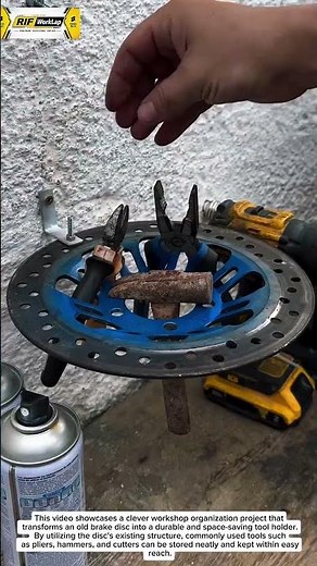 Brilliant DIY Tool Organizer from an Old Brake Disc! Workshop Hack That Saves Space