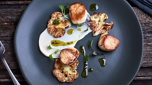 Scallops, cauliflower purée and curry oil | Raymond Blanc Recipe