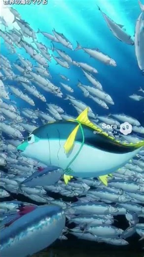 イワシの盗賊団イワーシュに囲まれる2、魚が主人公の架空アニメ、マグロ、世界の海のマグお、 #aianimation #fictionalanime #架空アニメ #tuna #sardine