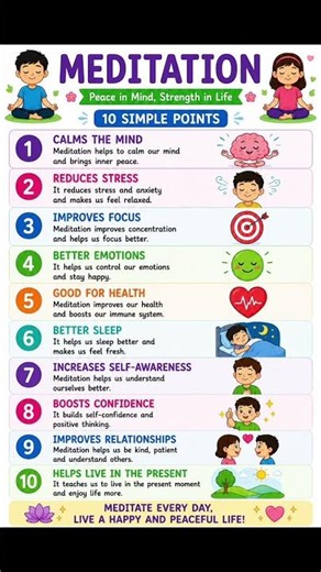 10 simple benefits of Meditation for children explained #science #education #study #yt #ytshorts
