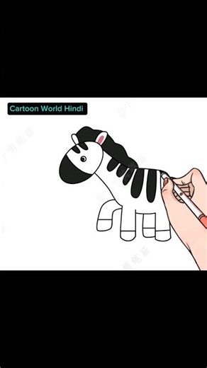 Teach you how to draw a zebra_land animal video simple drawing #drawingforkids