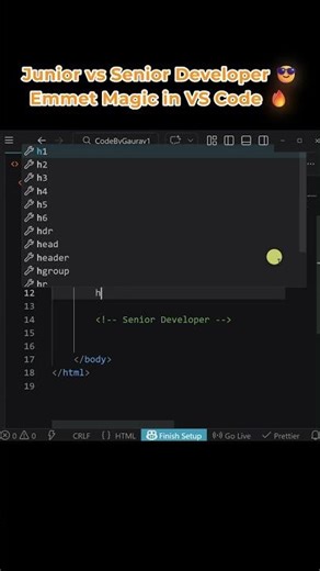 #011 Stop Writing HTML Manually 😳 Use This Emmet Trick 🔥#webdevelopment #coding#vscode