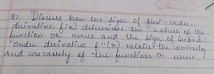 Q2. Discuss how the sign of first-order derivative f ( x ) dete... | Filo