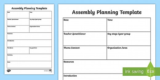 Assembly Planning Template