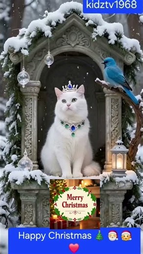 🎄🐱 Cat Wishes You a Merry Christmas | Cute Christmas Cat Video 🎅✨ #christmasvideo #christmasmome