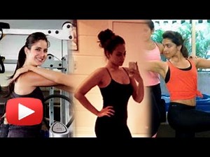 Hot Katrina Kaif, Sonakshi Sinha, Deepika Padukone Workout At The Gym - MUST WATCH