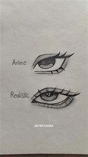 How to draw anime and realistic eyes🌸🩵✨ #artbyzahra #drawing #howtodraw #eyes