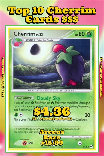 Top 10 RAREST Cherrim Pokémon Cards #pokemon #pokemoncards #pokémon #top10 #pokemontcg #tcg