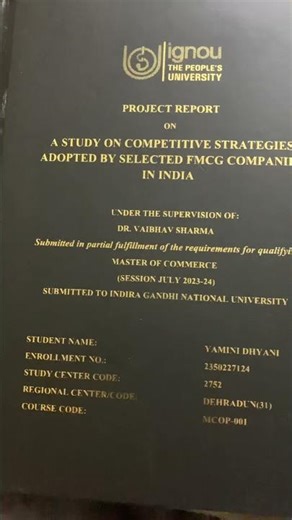 IGNOU mcom project report🚩 #aproval #upsssclekhpalbharti