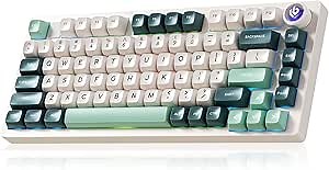LEOBOG HI75C Pro Gaming Keyboard, Aluminum Alloy Wireless Mechanical Keyboard, Bluetooth RGB Backlit Hot Swappable Creamy Keyboards for PC/MAC/Windows Gamer - Ice Vein Switch, Green