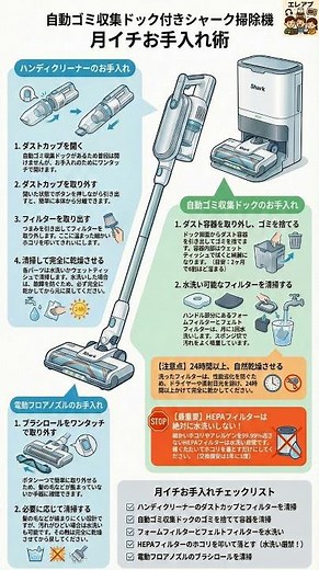 自動ゴミ収集ドック付きシャーク（Shark）掃除機！フィルターの外し方から水洗い掃除のお手入れで臭いを防ぐ！#エレアプ#シャーク#掃除機#Shorts