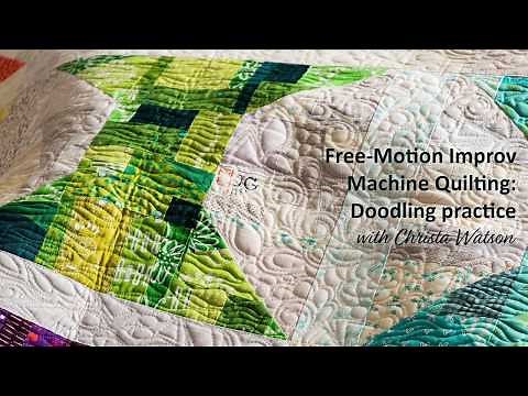 Free-motion improv machine quilting: doodling practice